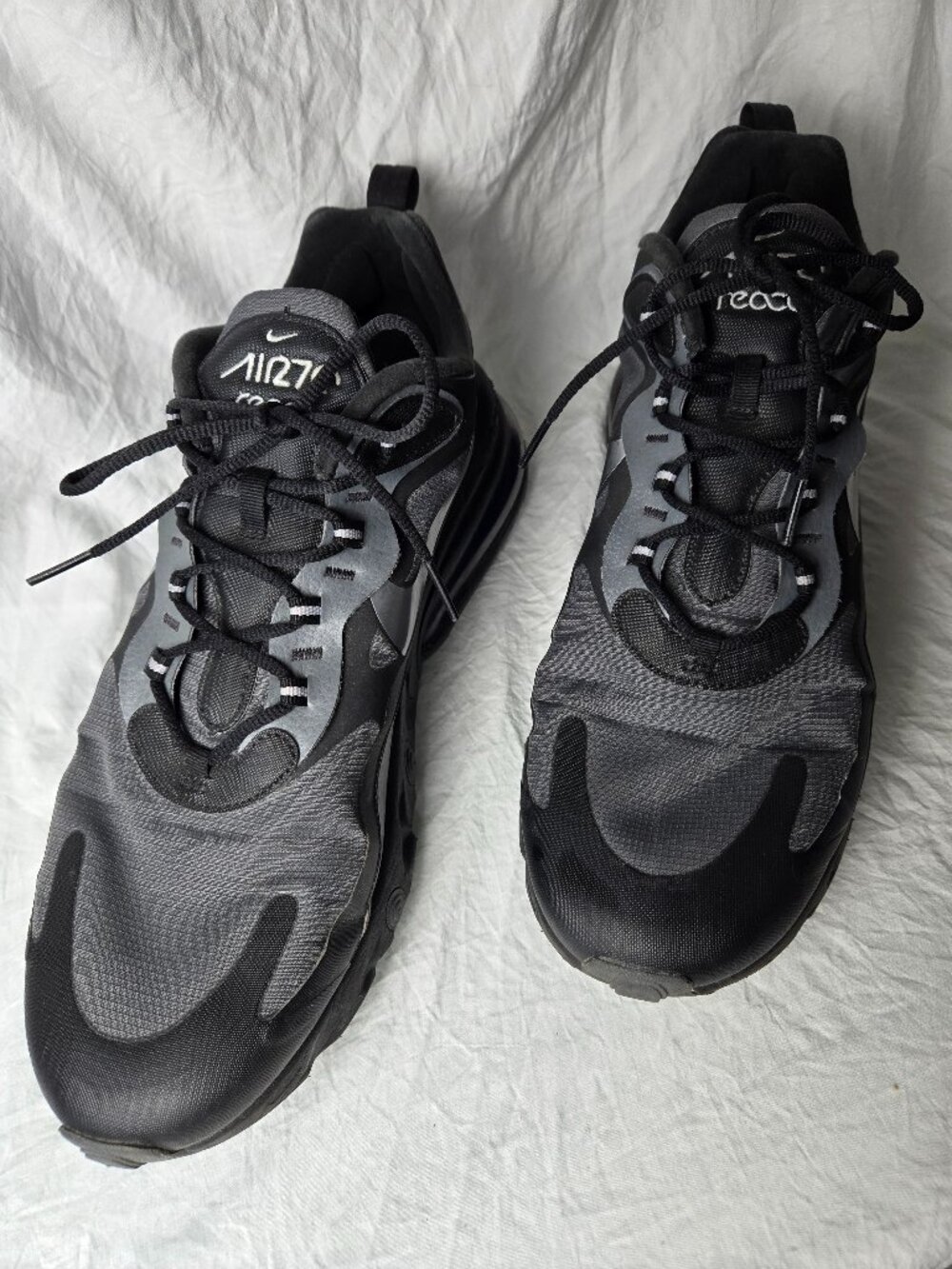 Nike Air Max 270 React Black Grey Men's Size 13 - Picture 3 of 6